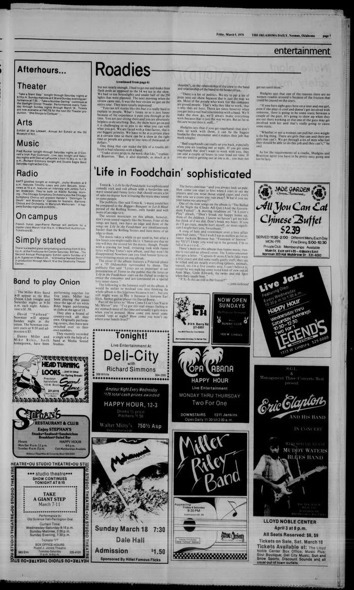 3/9/1979 Daily Oklahoman Roadies Article p.2
