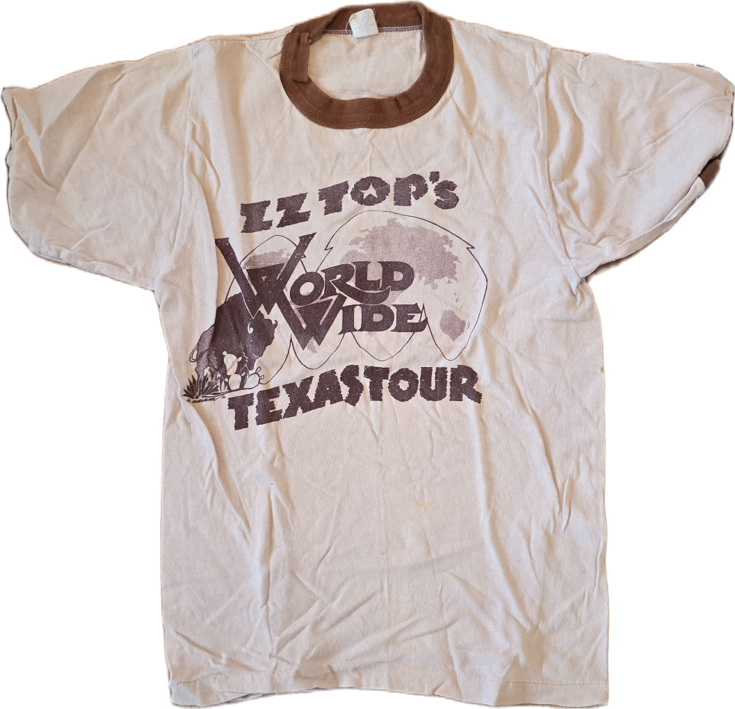 World Wide Tour shirt — front. Courtesy of the Sizemore Estate.