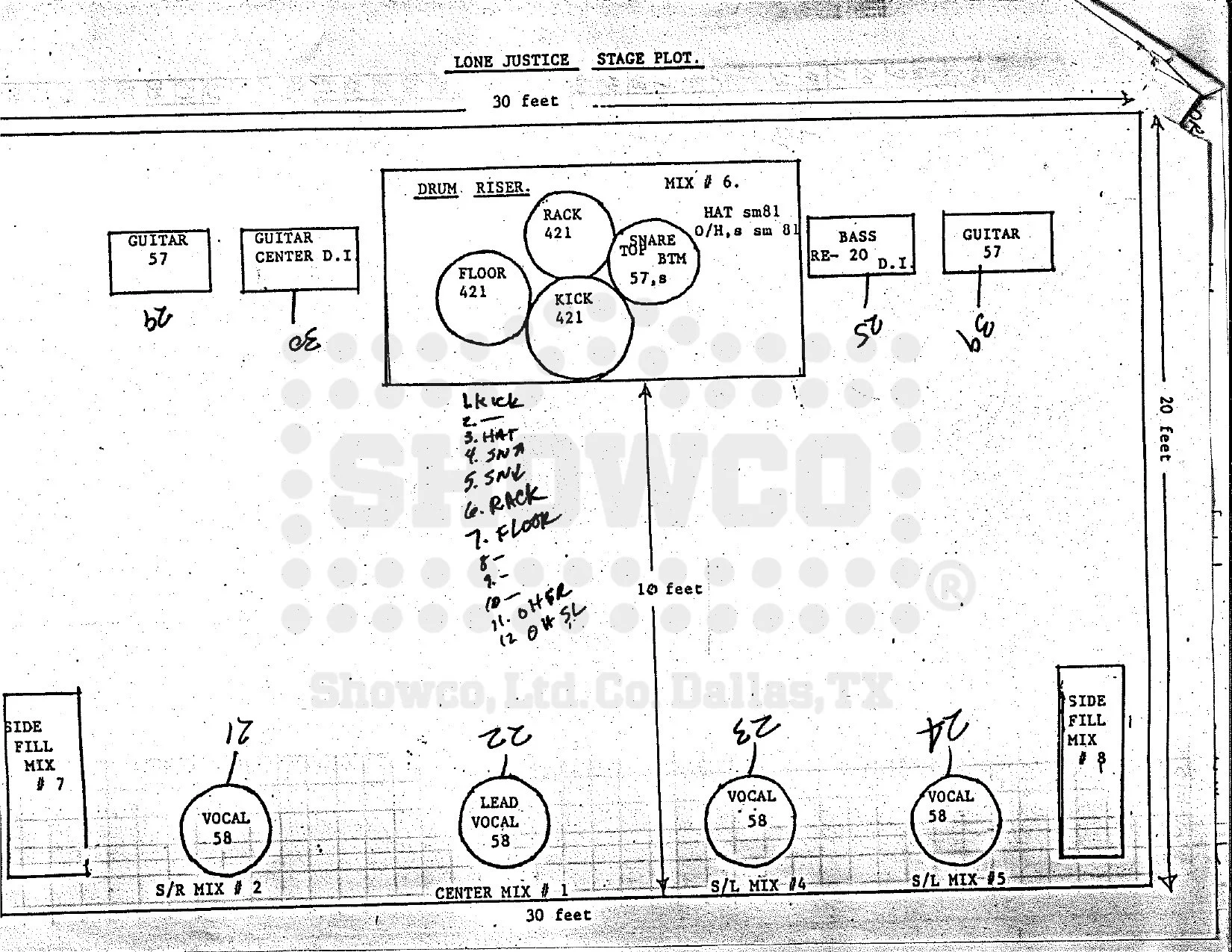 Lone Justice Stage Plot 1985