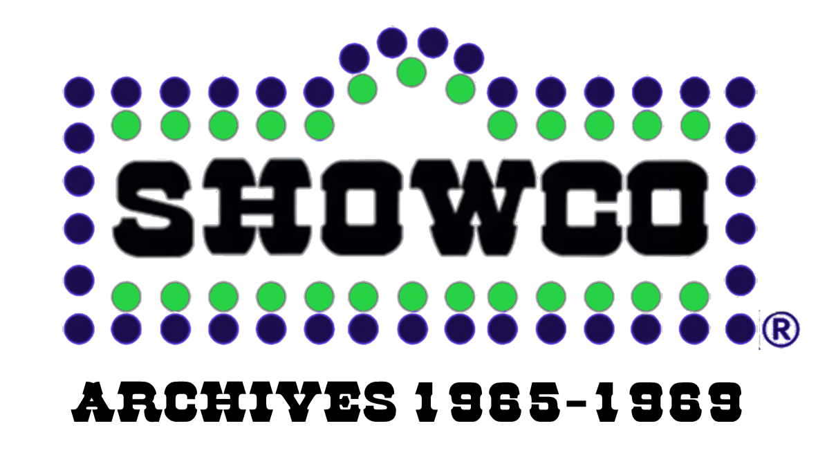 Showco logo surrounded by green and blue dots with the text "Archives 1965-1969" underneath.