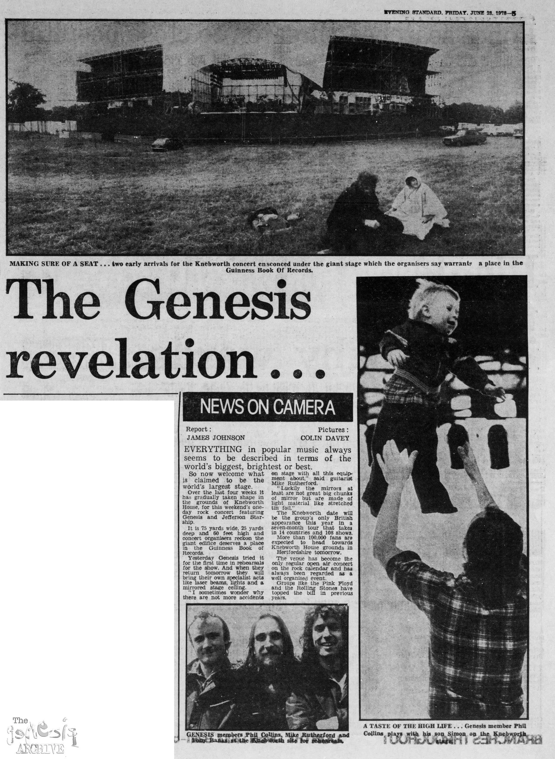 Genesis Knebworth 1978 Evening Standard-London-England-23-June