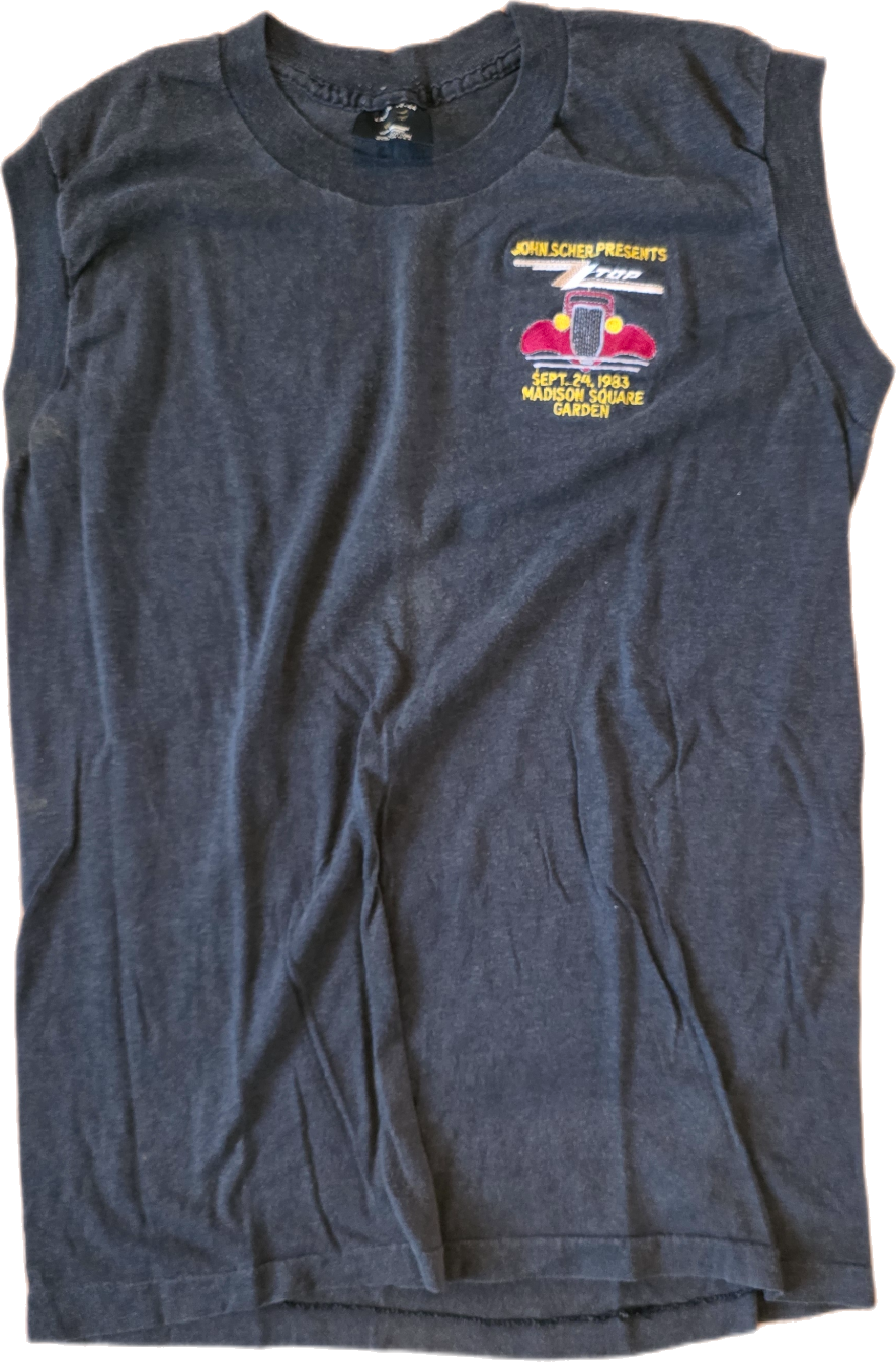 MSG Scher sleeveless shirt — front. Courtesy of the Sizemore Estate.
