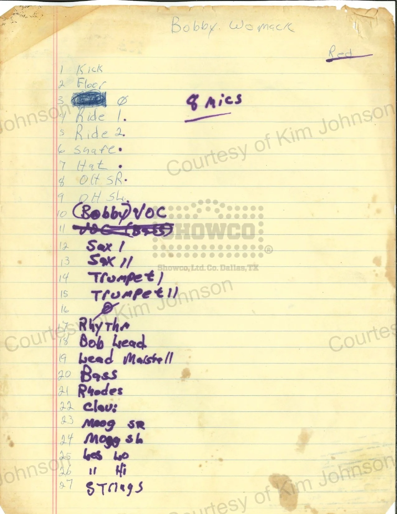 Bobby Womack Input list