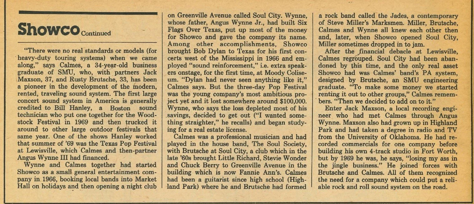 March 12, 1978 Dallas Times Herald Sunday Insert Cover 'Showco lights up their lives' article p.7