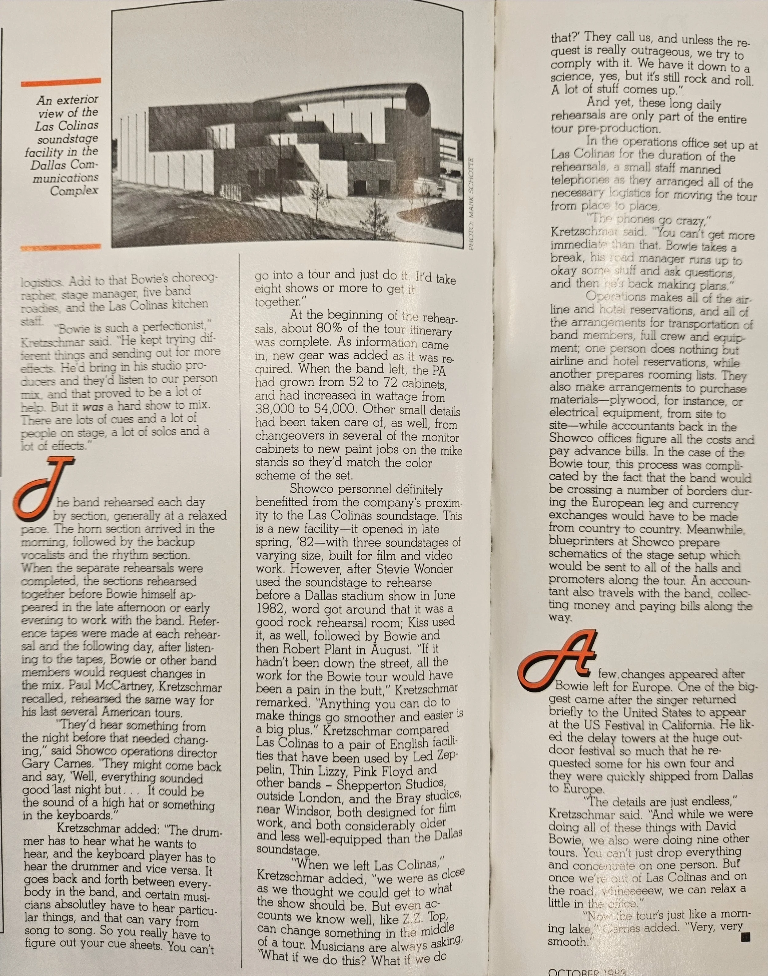 October 1983 Mix Magazine - David Bowie