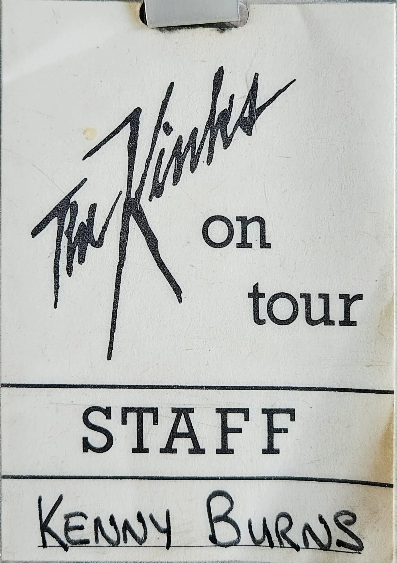 1979-The Kinks-On Tour-Staff Pass-Ken Byrnes-Front.jpg