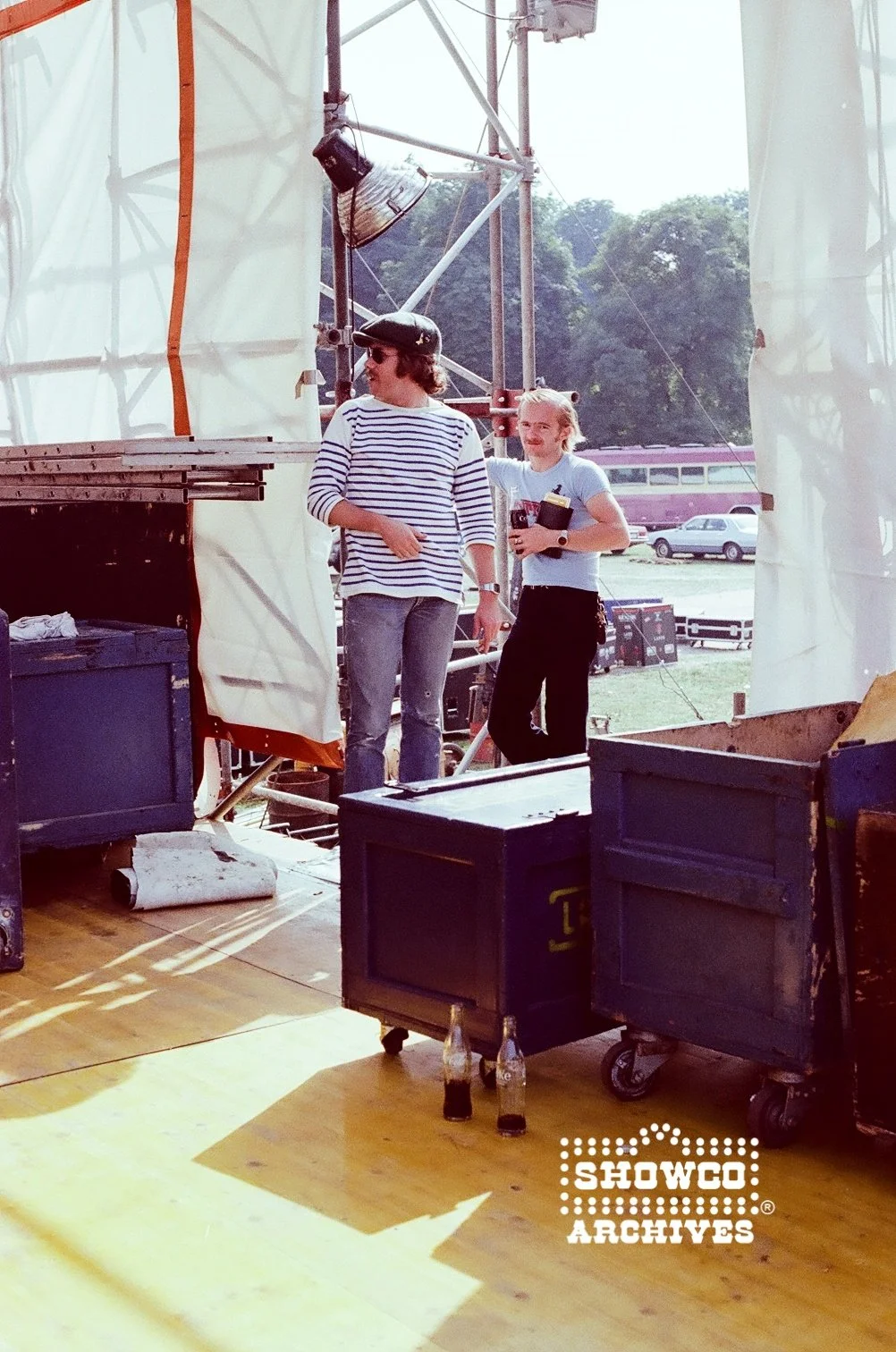 Alan “Goat” Owen side stage at Summertime Open Air Festival, Ulm, Germany, 1978. Courtesy of the Showco Archives.