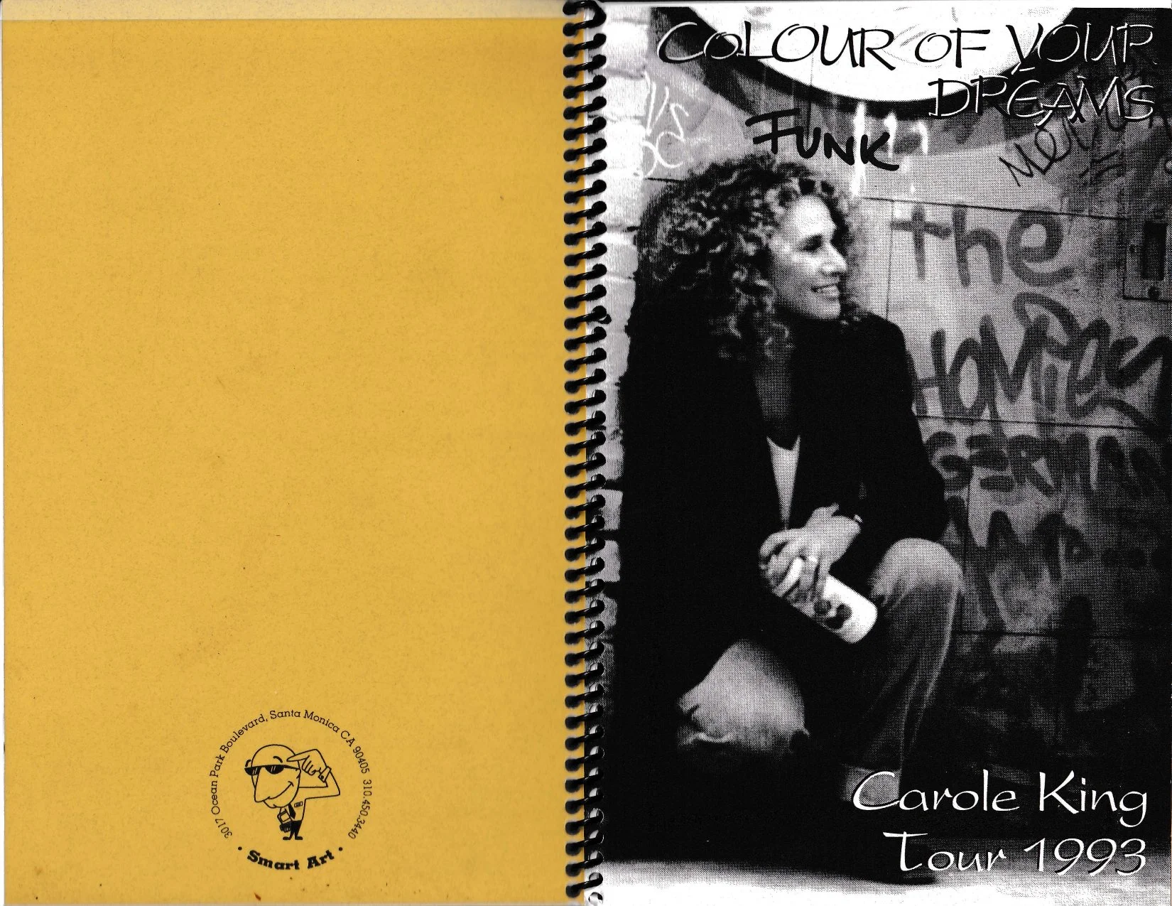 Carole King’s 1993 Colour of Your Dreams tour itinerary cover.