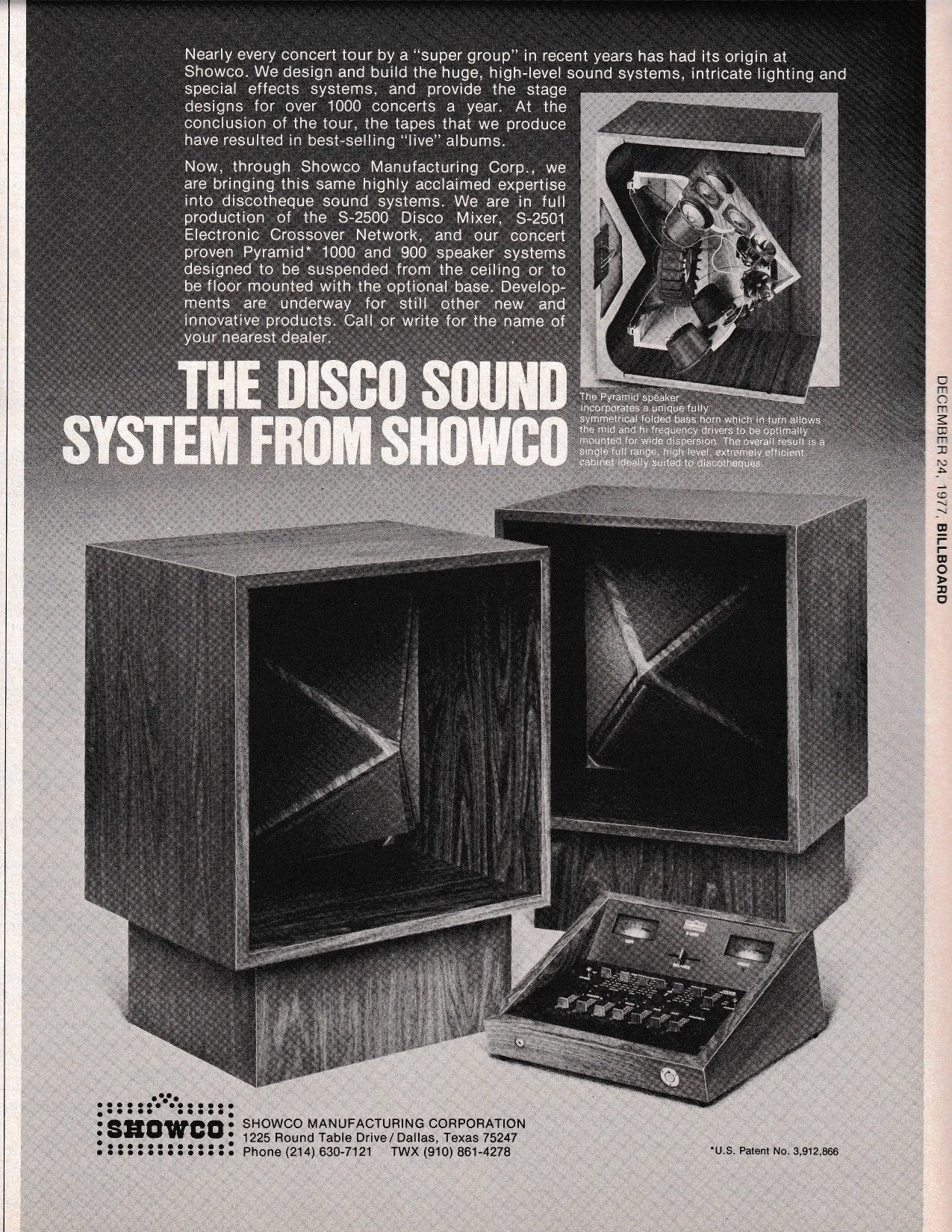1977 Disco Showco Ad