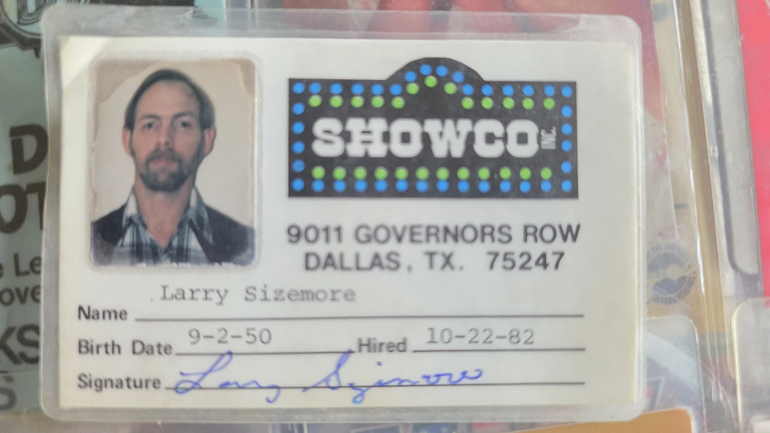 Larry's Showco ID front