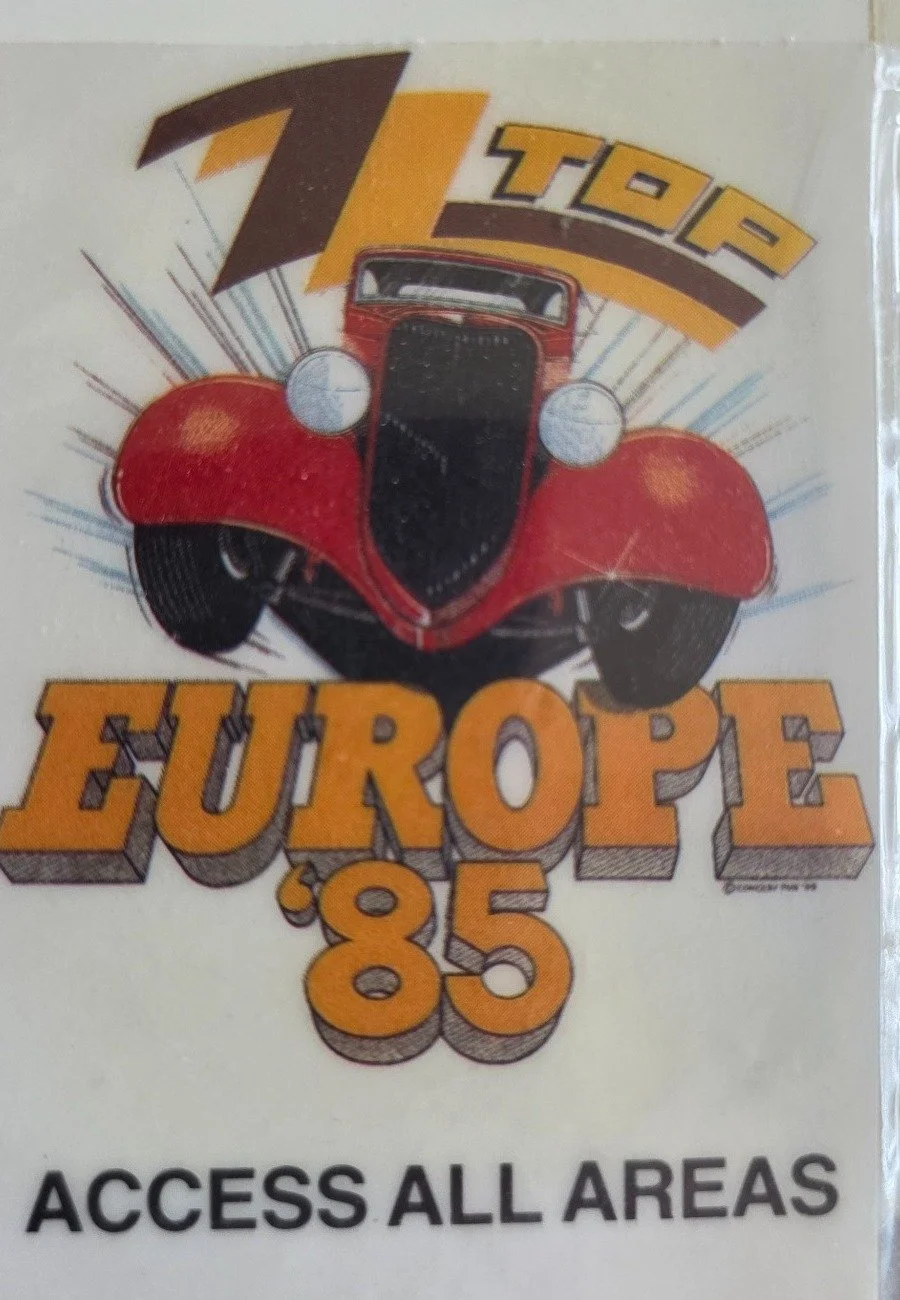 1985 Europe '85 access all areas pass. Courtesy of the Sizemore Estate.
