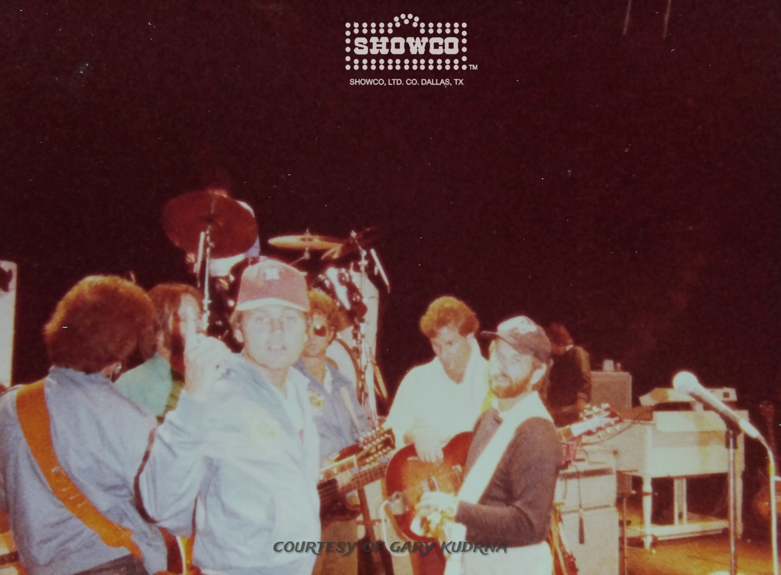 The Beach Boys, L-R, Adrian, Carl Wilson, Bruce Johnston, Ed Carter, bass,  Jeff Foskett, guitar, Al Jardine - 1982