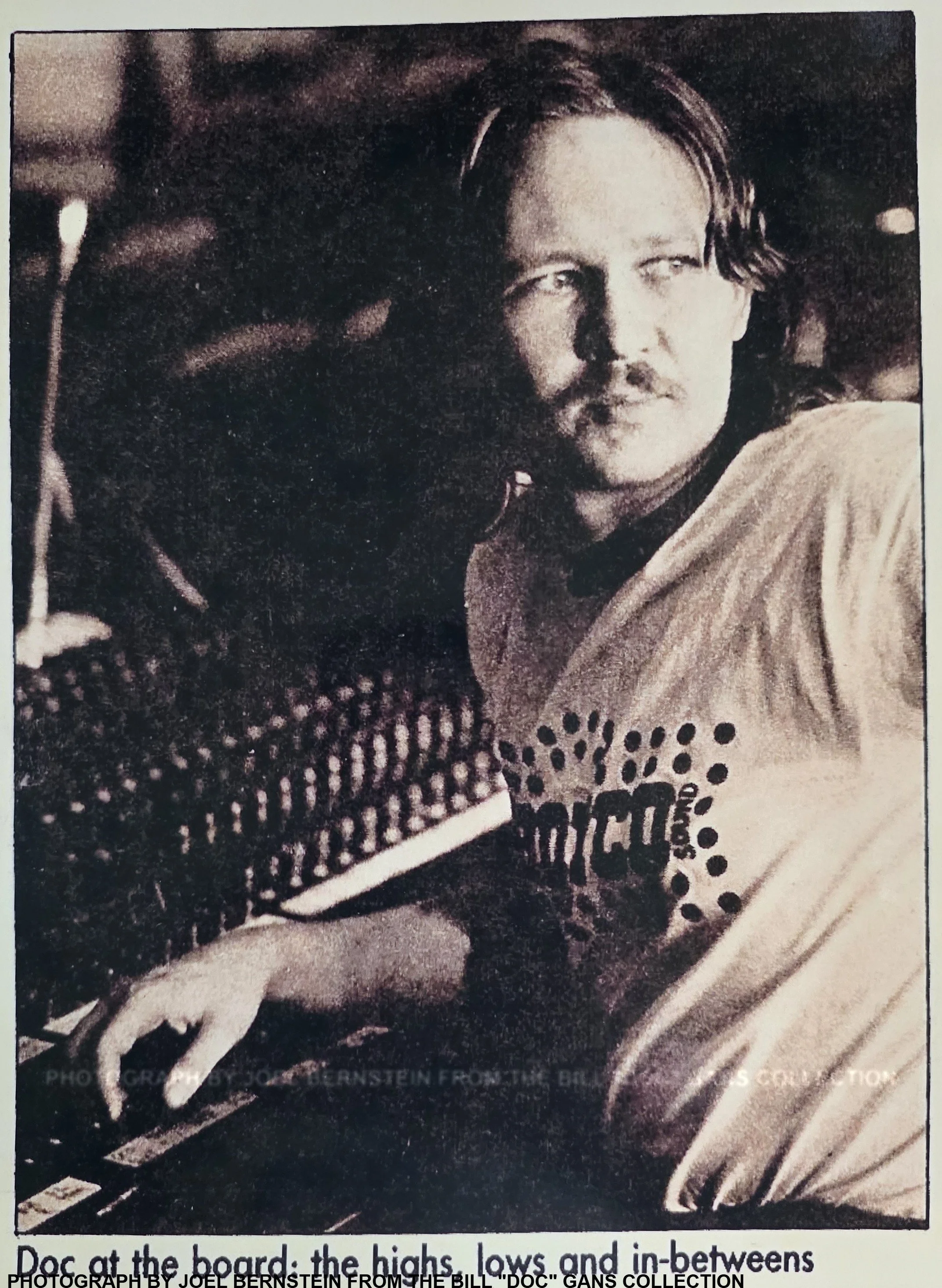 Bill "Doc" Gans at the monitor position.