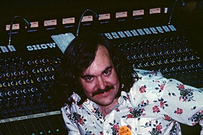 Rusty Brutsche as sound engineer at the Superboard on the 1975 Led Zeppelin tour Photo Jim Bornhorst