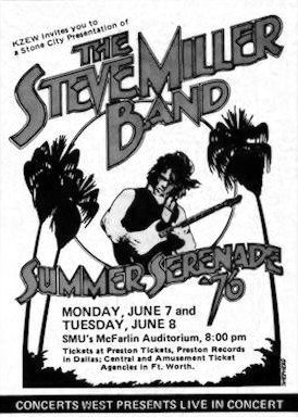 The Steve Miller Band Summer Serenade '76 Flyer 