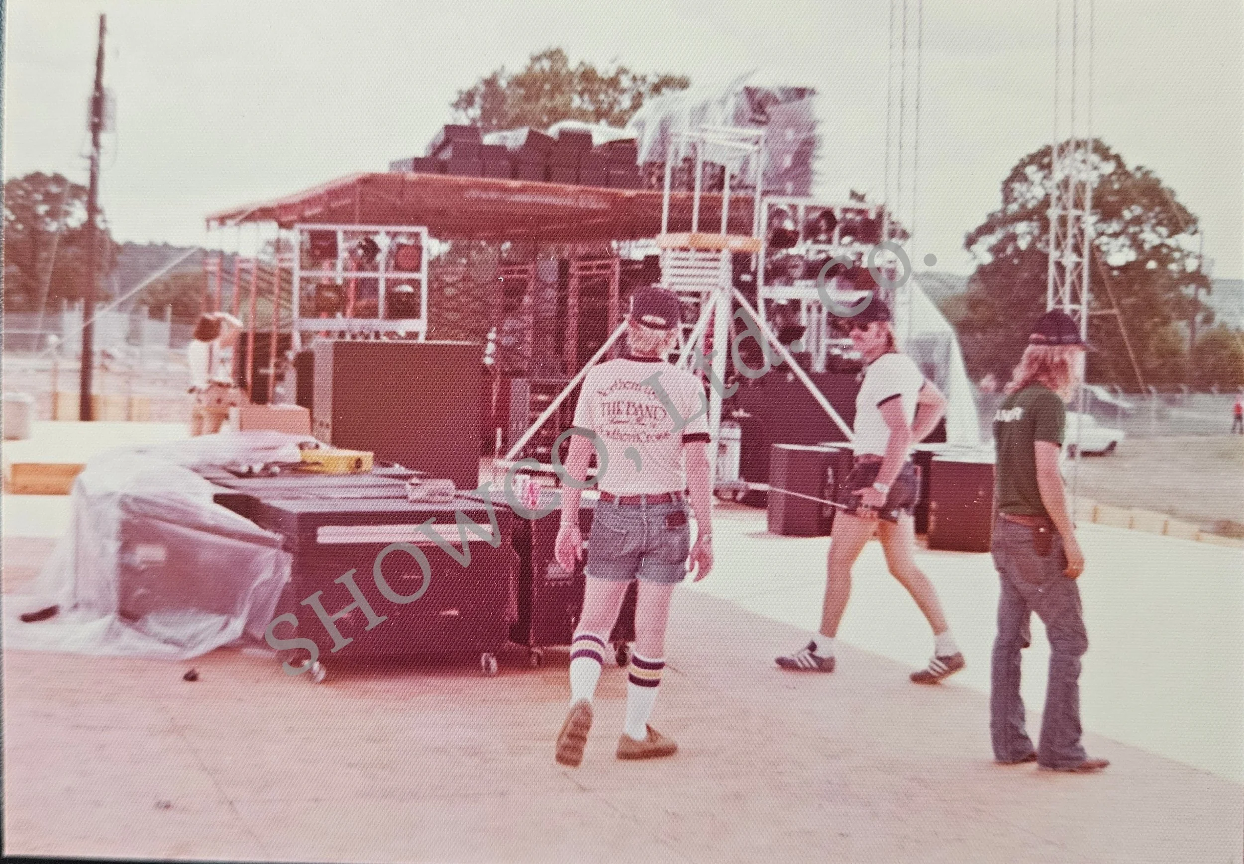 Sunshine Fest 1975 - Crew stage set-up - Courtesy Chari Short 