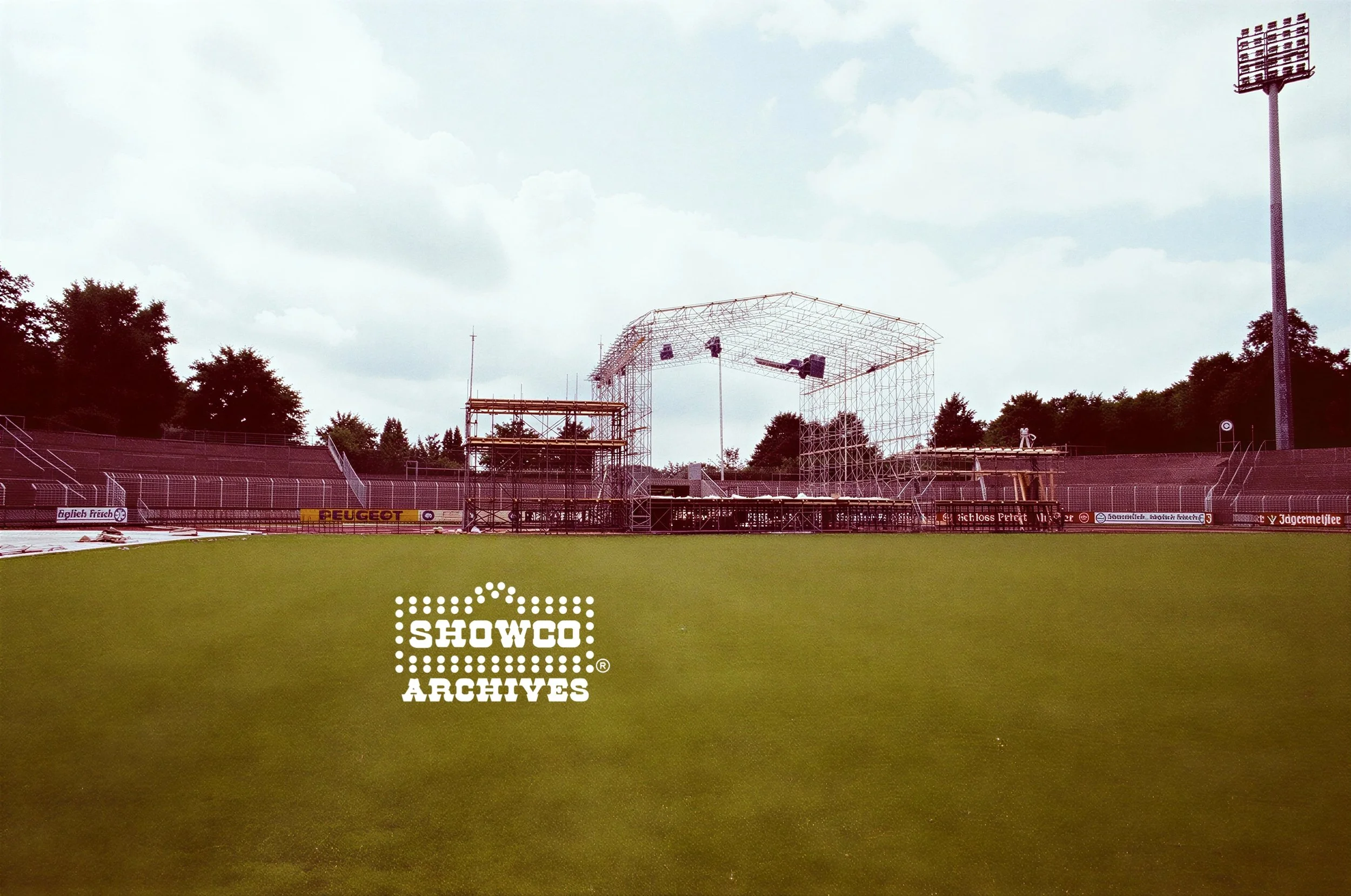 Wide view of the festival stage at Summertime Open Air Festival, Ulm, Germany, 1978. Courtesy of the Showco Archives.