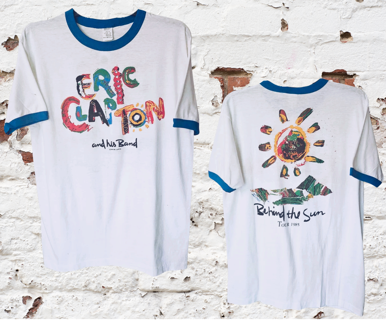 Eric Clapton Behind the Sun Tour Ringer Tee 1985