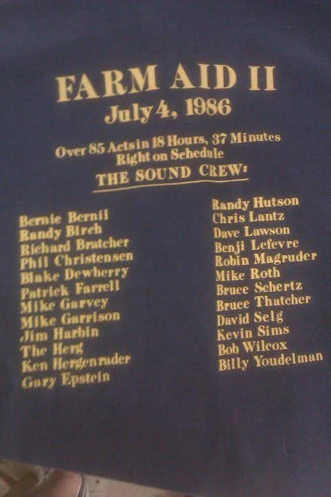 Farm Aid II July 4, 1986 Crew Shirt 