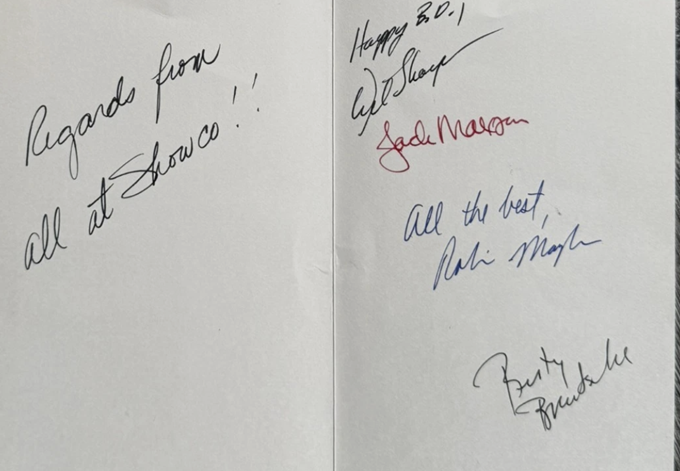 1985 Birthday Card to Eric Carr from Showco - From Jack Maxson, Robin Magruder, and Rusty Brutsche