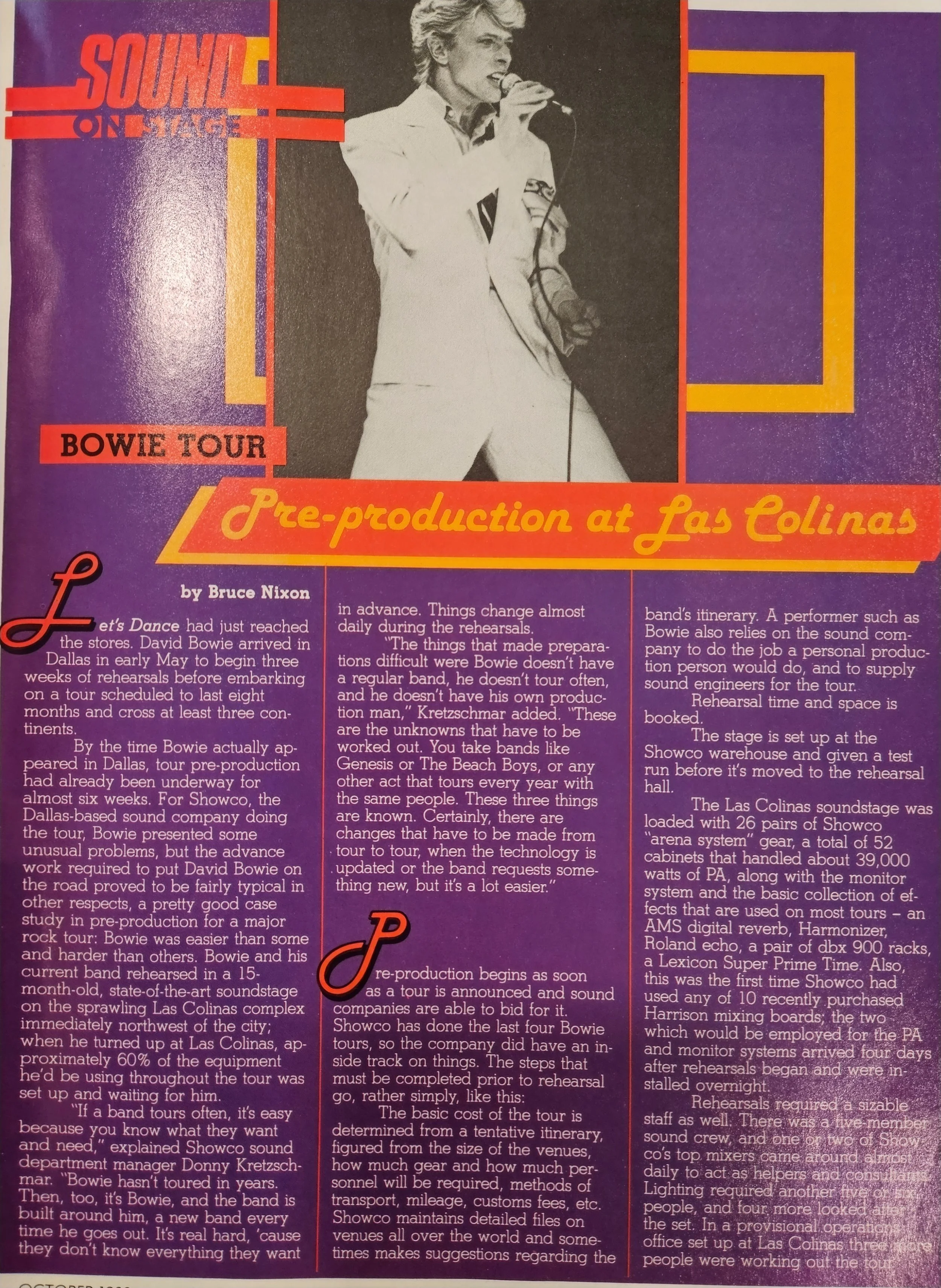 October 1983 Mix Magazine - David Bowie