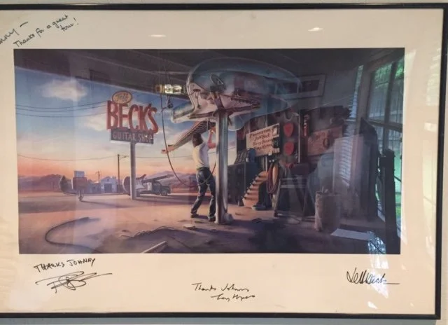 Signed Jeff Beck Group framed print - JW