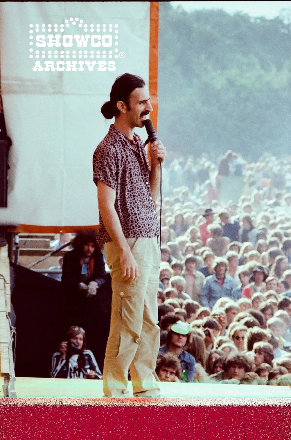 Frank Zappa performs at Summertime Open Air Festival, Ulm, Germany, 1978. Courtesy of the Showco Archives.