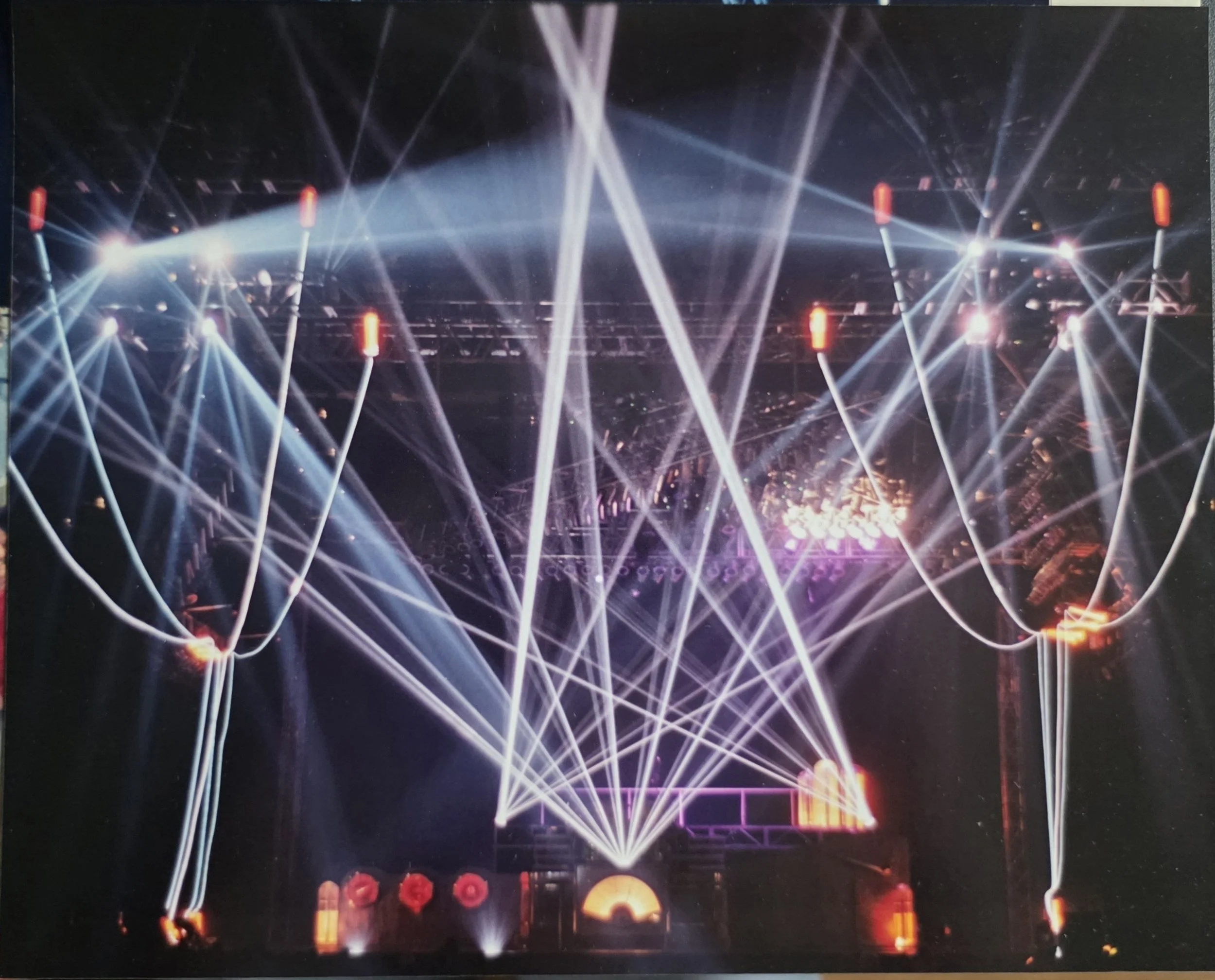 1988 ZZ Top stage lighting photograph A. Courtesy of the Sizemore Estate.