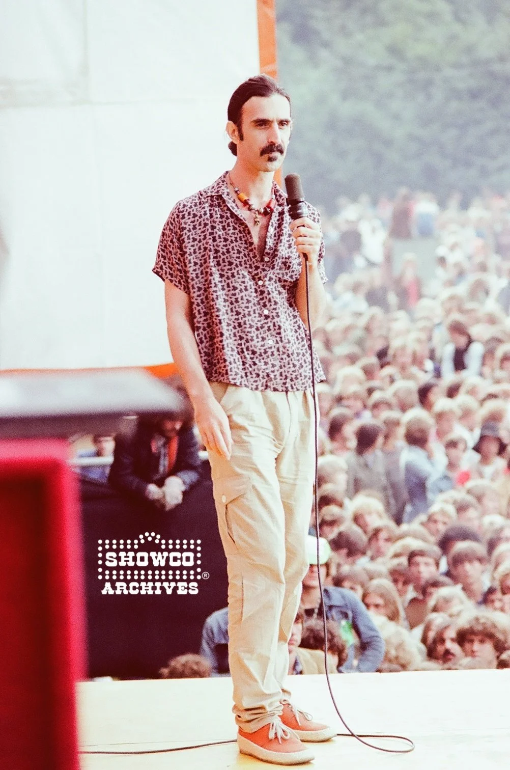Frank Zappa performs at Summertime Open Air Festival, Ulm, Germany, 1978. Courtesy of the Showco Archives. 