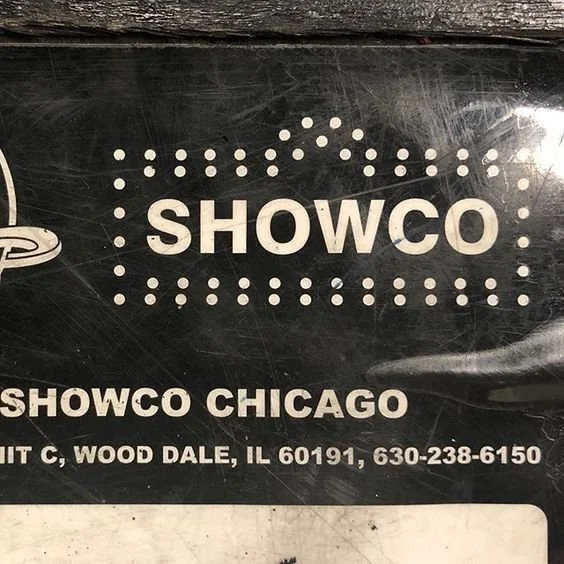 Showco Chicago equipment identification plate.