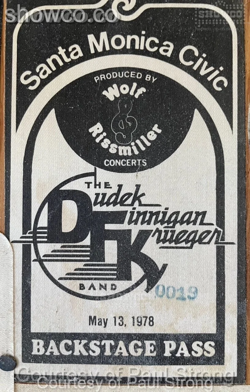 5-13-1978 The Dudek Finnigan Krueger Backstage Pass