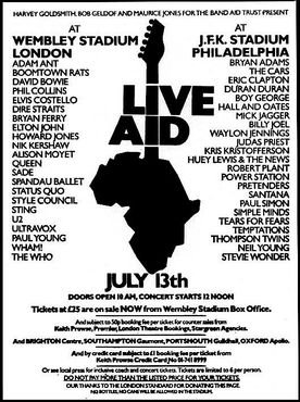 Live Aid  July 13, 1985 Poster