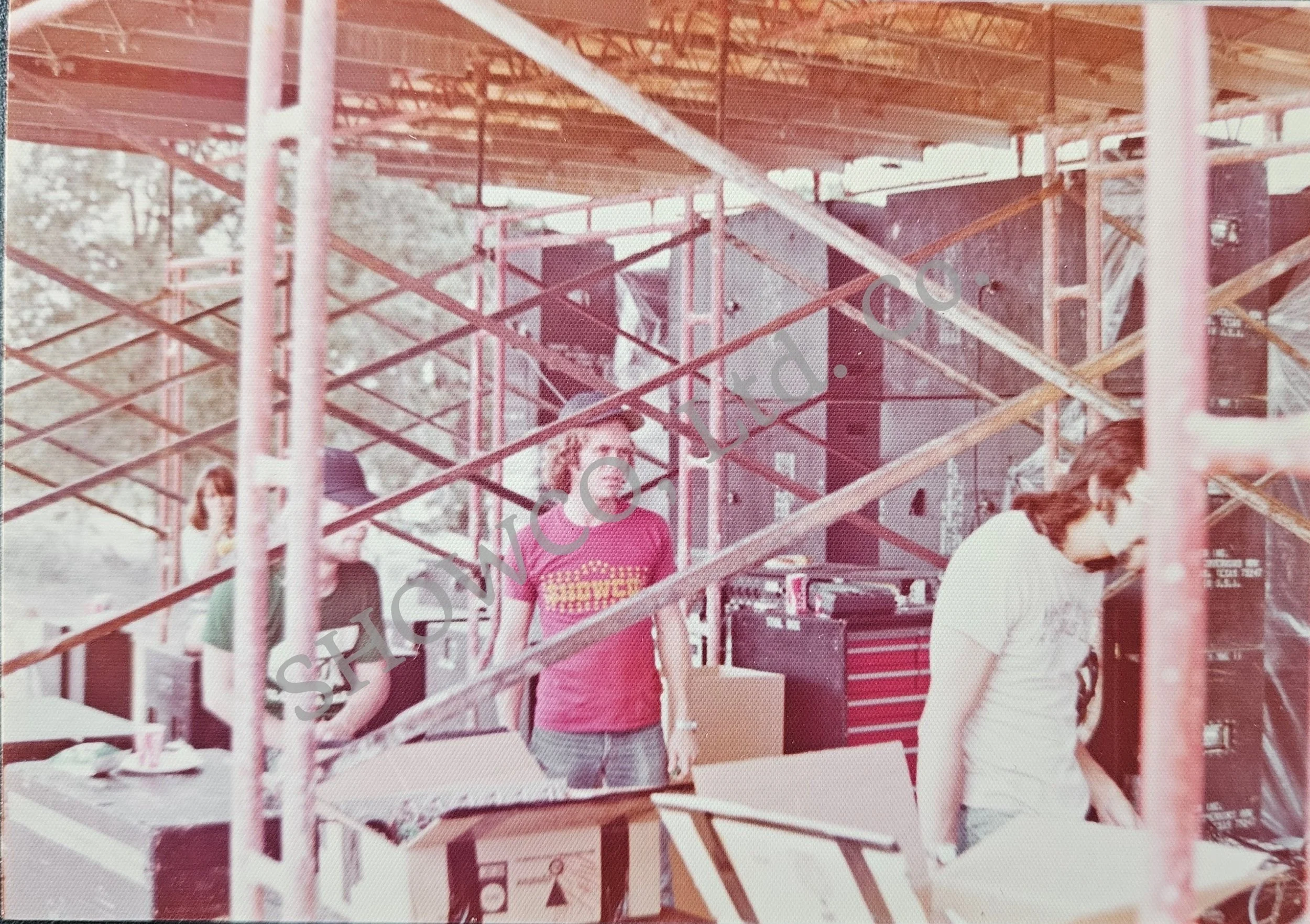 Sunshine Fest 1975 - Larry Sizemore, Donnie Kretzschmar (in Showco shirt), Roy Snyder?-Courtesy Chari Short