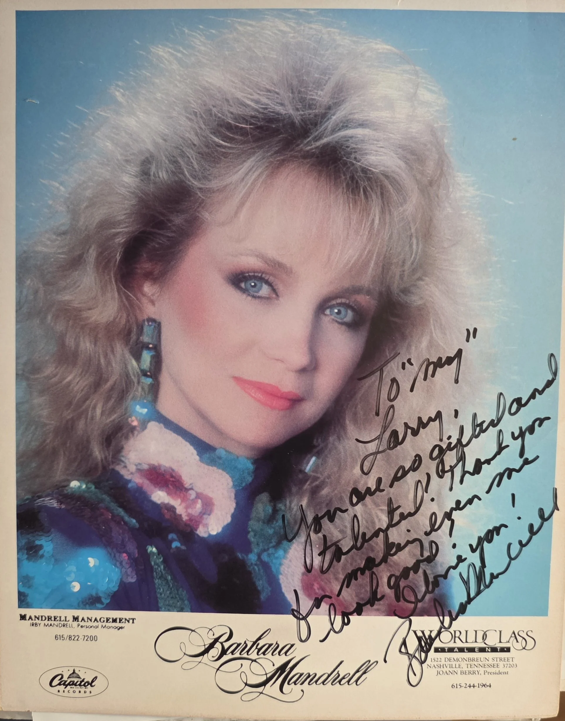 Barbara Mandrell autographed photo 