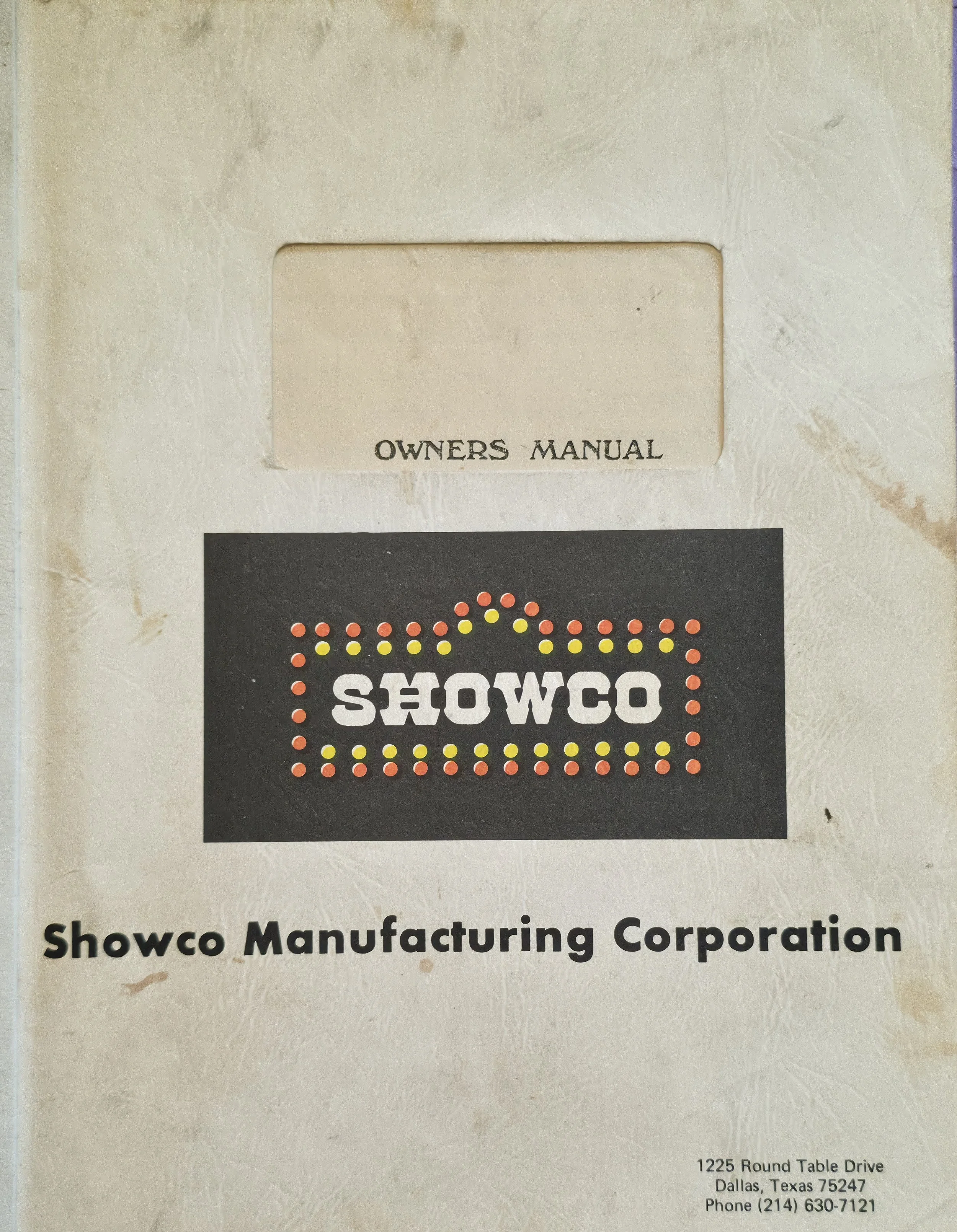 Front cover of the Showco Model S-2500 mixer/preamplifier owner’s manual