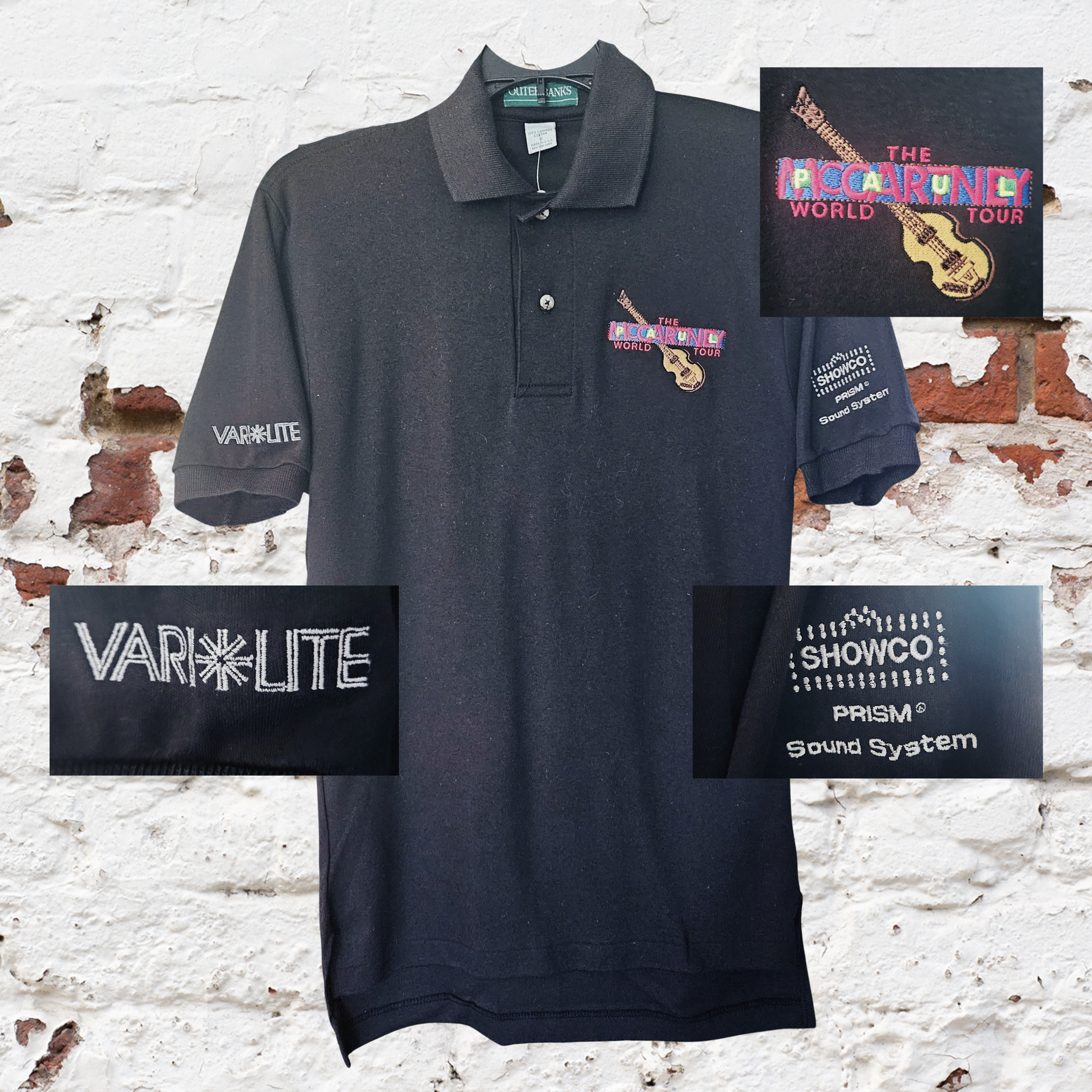 The Paul McCartney World Tour Showco Prism Sound System Vari-Lite polo shirt - courtesy of Mike Ponczek