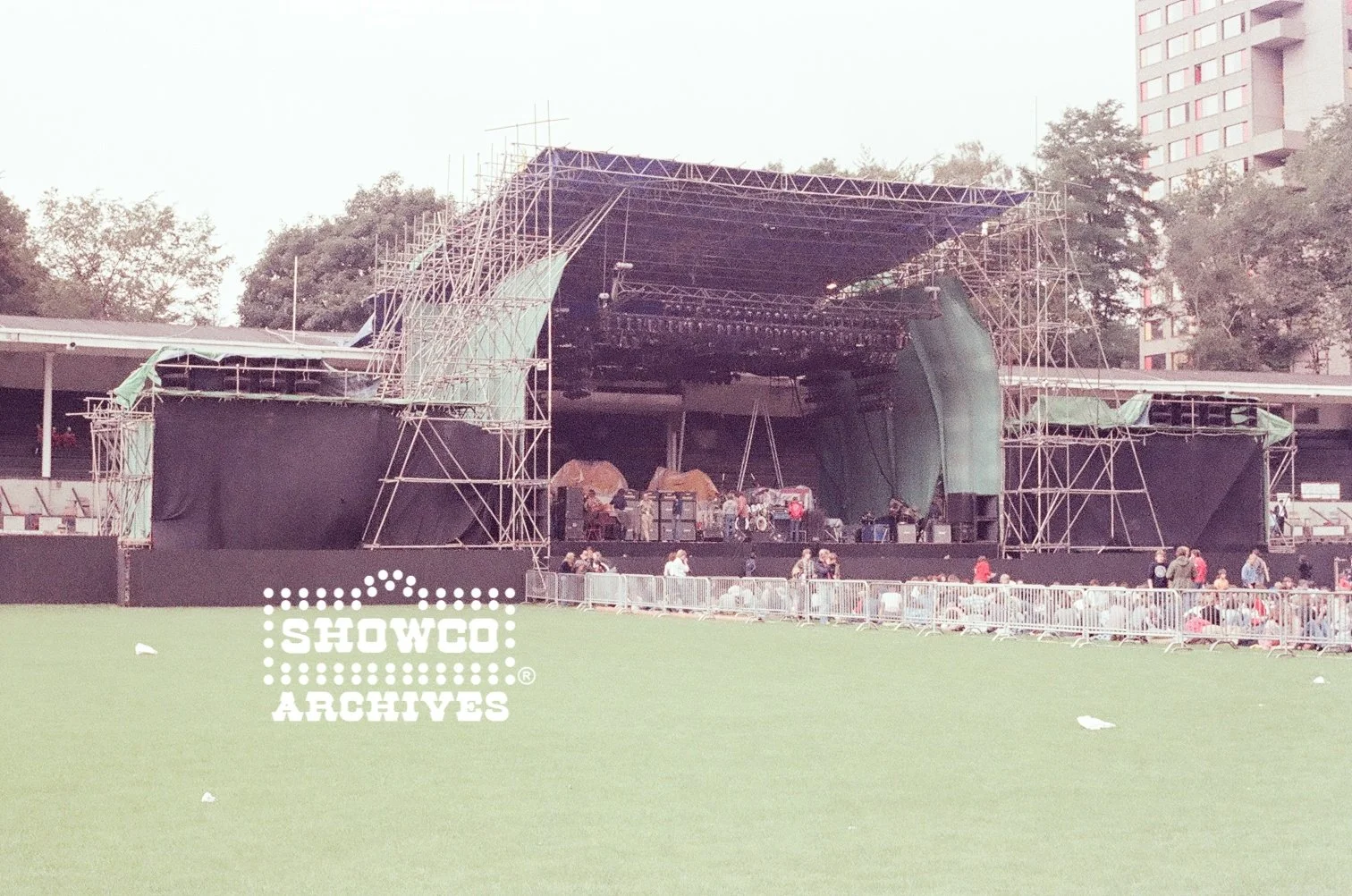Genesis Mirror Stage build at Summertime Open Air Festival, Ulm, Germany, 1978. Courtesy of the Showco Archives.