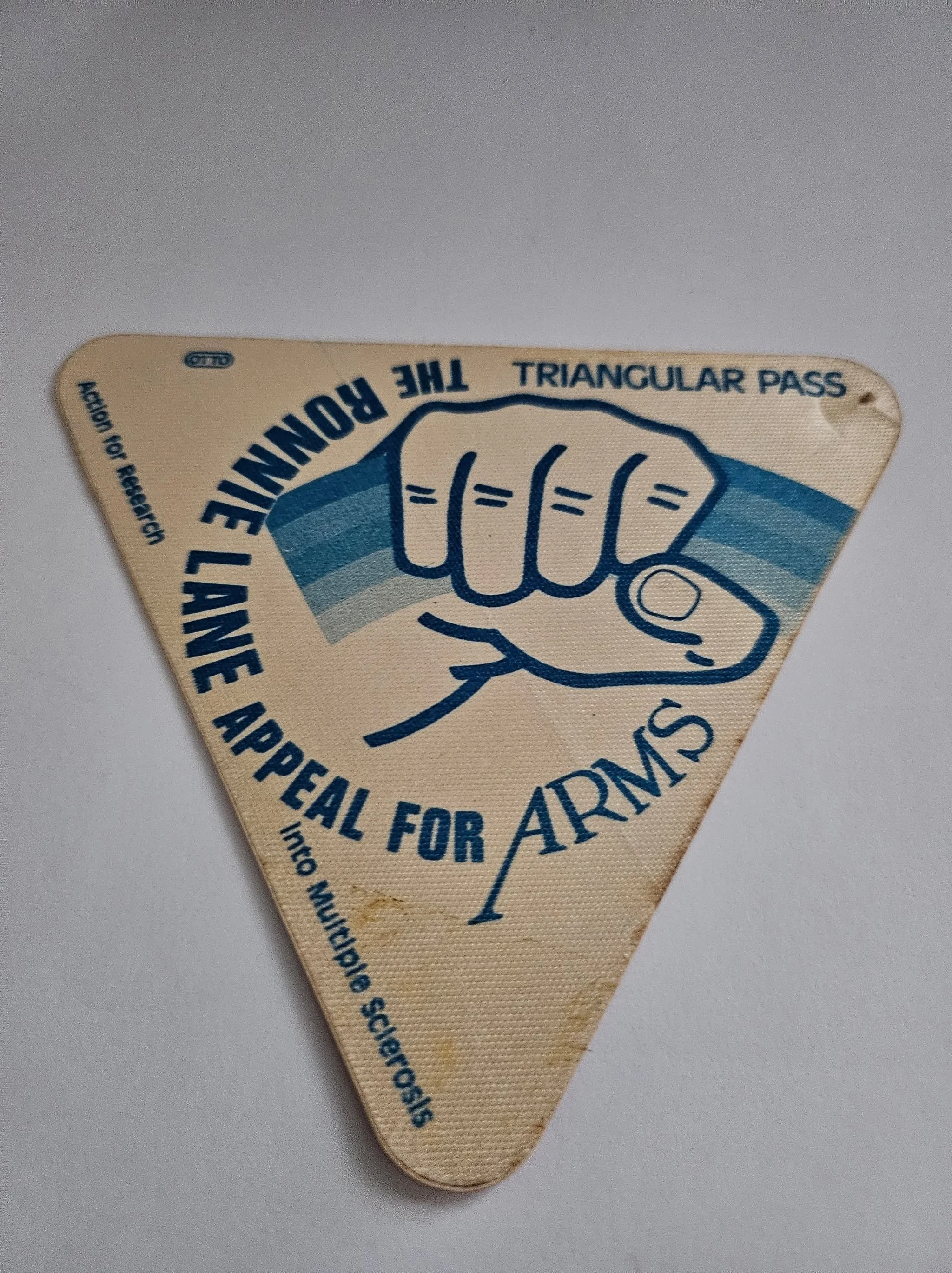 The Ronnie Lane Appeal for ARMS triangular pass - courtesy of Billy King