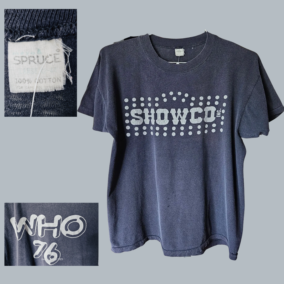 Showco Who 1976 Black Shirt with Silver Print -courtesy of Lewis Lee