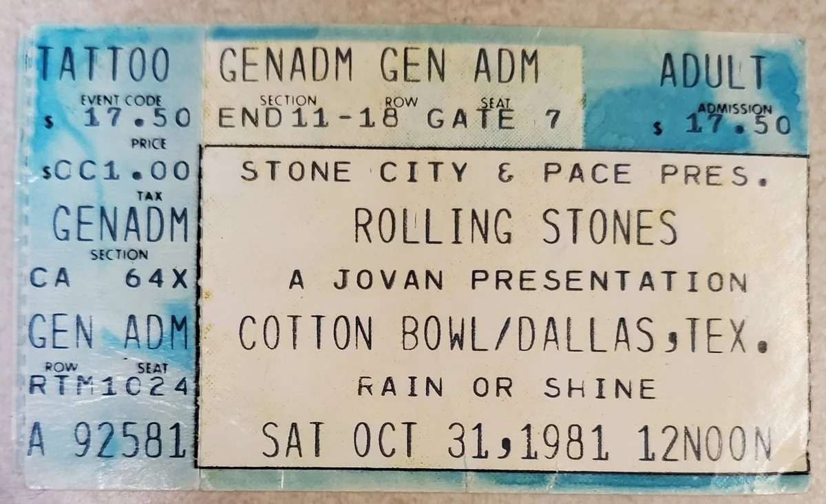 The Rolling Stones ticket stub - October 31, 1981