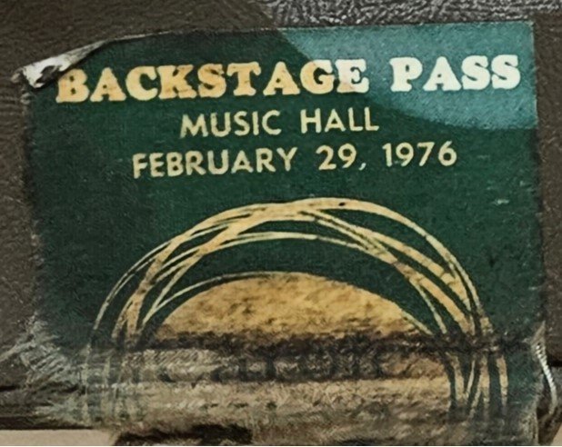 Carole King Backstage Pass Music Hall Feb. 29, 1976