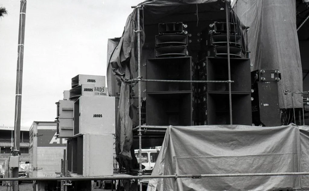 Showco speakers on Led Zeppelin’s 1972 Australian tour.