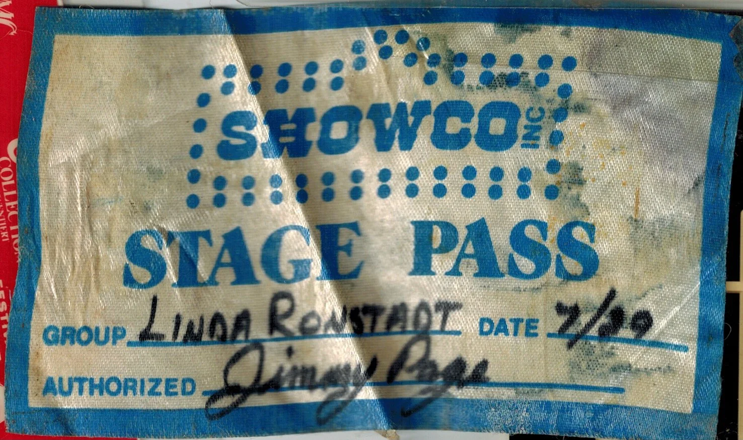 SHOWCO STAGE PASS-LINDA-RONSTADT-HOWARD PAGE-BH.jpeg