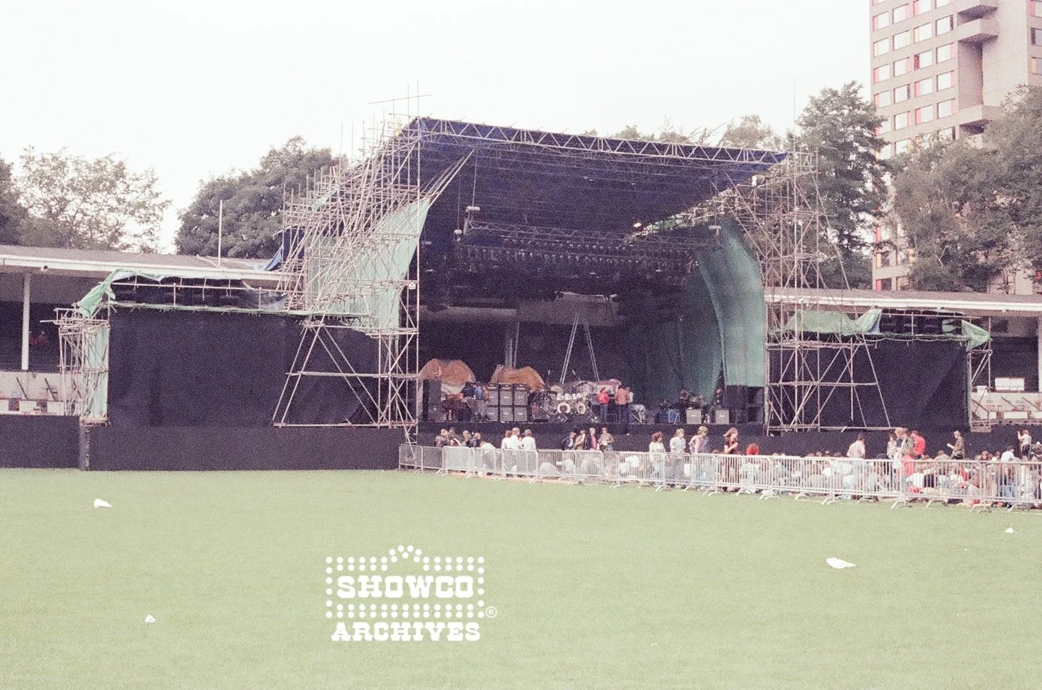 Genesis Mirror Stage build at Summertime Open Air Festival, Ulm, Germany, 1978. Courtesy of the Showco Archives.