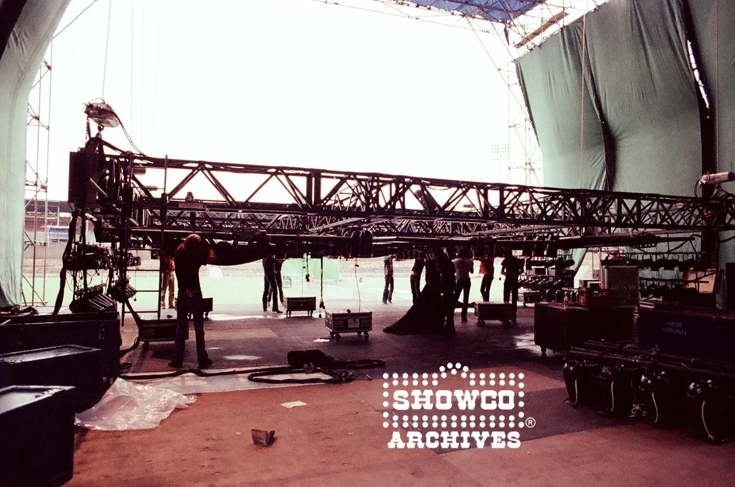 Genesis Mirror Stage build at Summertime Open Air Festival, Ulm, Germany, 1978. Courtesy of the Showco Archives.