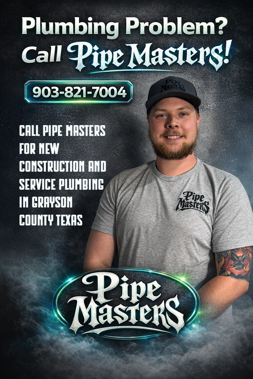 Plumbing in Grayson county. Call Pipe Masters for New contruction and service plumbing in grayson county, Denison or Sherman Texas.
