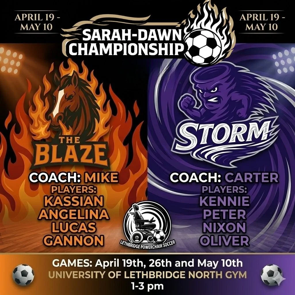 The teams are set for the 2nd Annual Sarah-Dawn Championship, held in remembrance of our former athlete, Sarah-Dawn

📍 University of Lethbridge North Gym
⏰ 1:00 PM to 3:00 PM

SCHEDULE
April 19 (Games 1 and 2)
April 26 (Games 3 and 4)
May 10 (Game 5