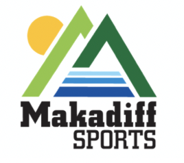 Logo of Makadiff Sports featuring mountains, a sun, and water elements