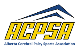 Logo of Alberta Cerebral Palsy Sports Association with stylized mountains and the acronym 'ACPSA' in yellow.