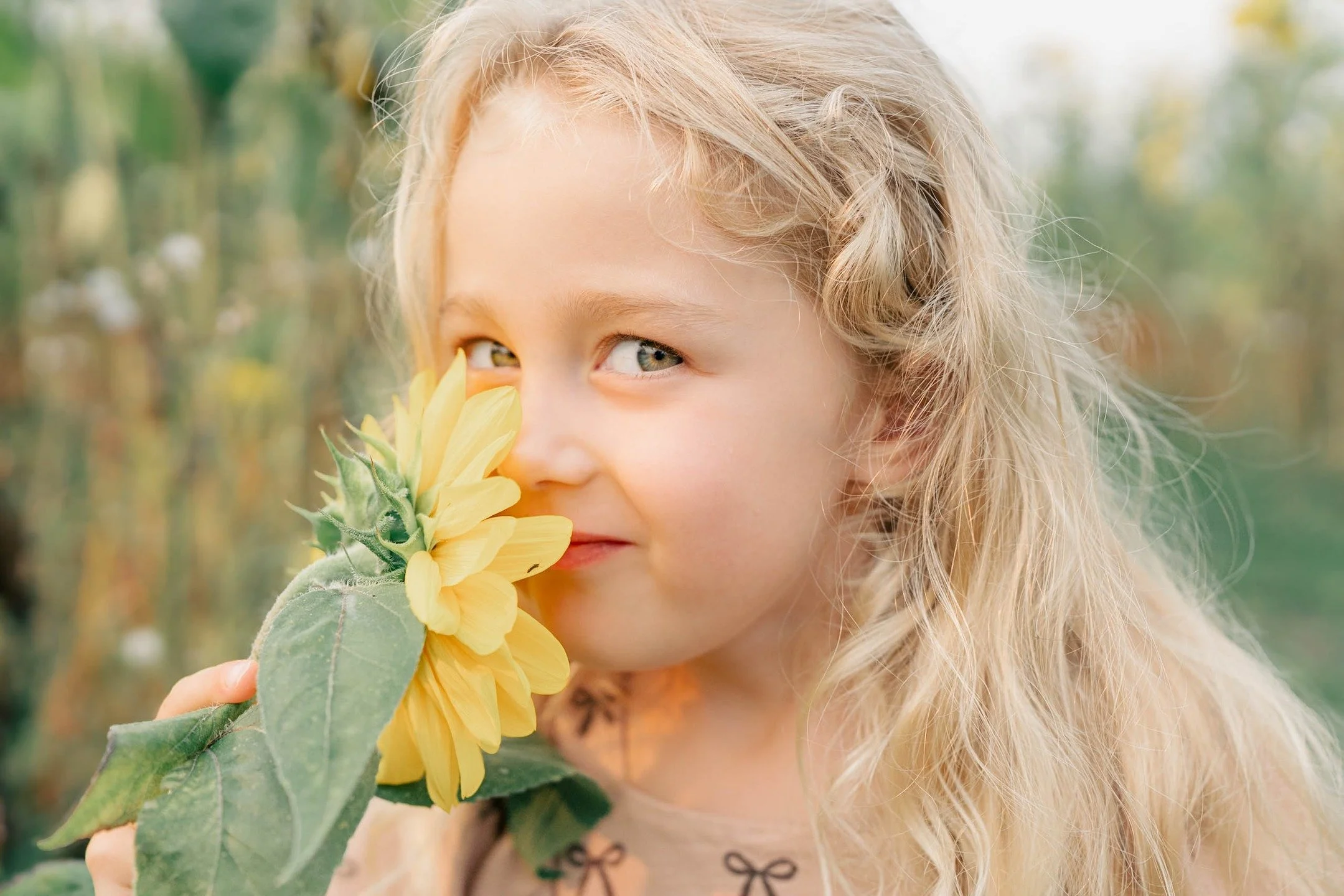 September is almost gone. I can't believe it! Take a look at how gorgeous this little angel is. During our sunflower mini session earlier this month, she peaked out behind the flower as she explored how it felt on her face. Look at how the yellow of 